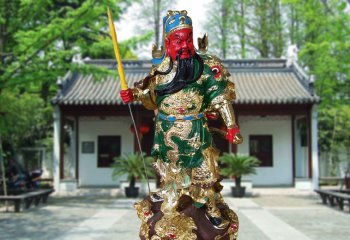 融合古風(fēng)與現(xiàn)代藝術(shù) 彩繪玻璃武財(cái)神關(guān)公雕像