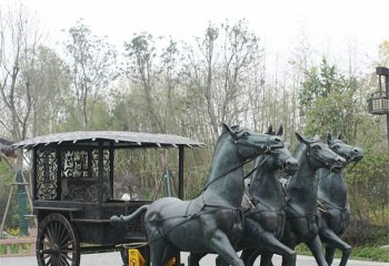 青銅古代馬車(chē)雕塑-青銅古代馬車(chē)雕塑 園林景觀(guān)銅雕