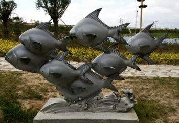 公園不銹鋼魚群-公園不銹鋼動(dòng)物魚群雕塑