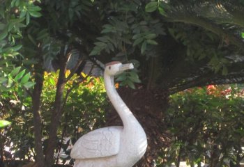 公園石雕丹頂鶴-公園小區(qū)丹頂鶴石雕