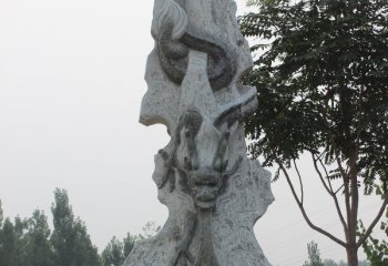 公園景區青石吐水龍-青石吐水龍石雕