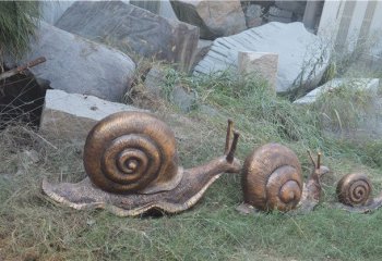 銅雕蝸牛-公園動物蝸牛銅雕