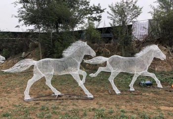 不銹鋼鏤空馬雕塑-不銹鋼鏤空馬雕塑