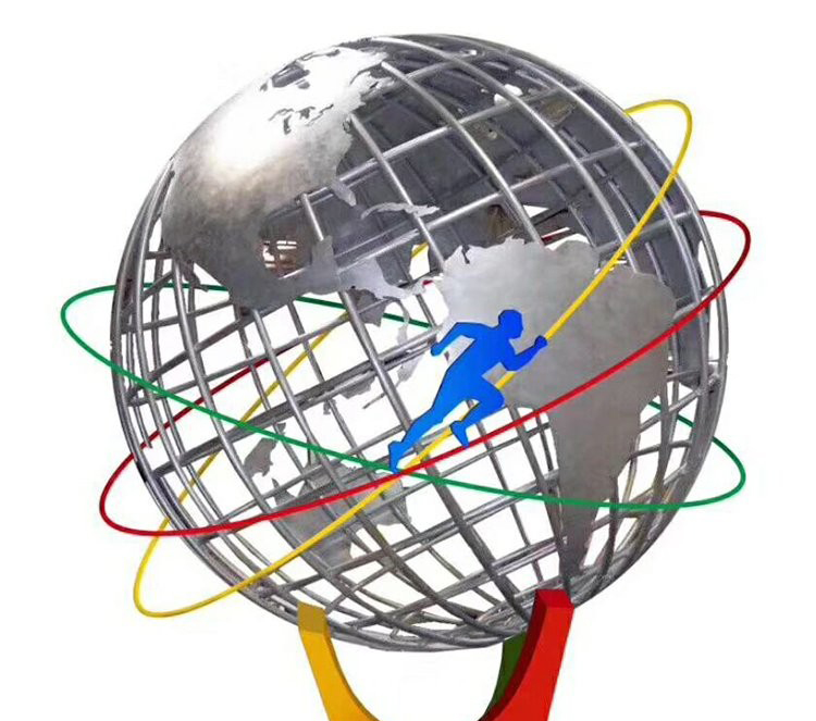 不銹鋼校園鏤空地球儀-不銹鋼鏤空地球儀 校園地球儀雕塑高清圖片