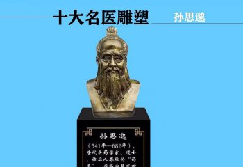 銅雕古代名醫(yī)孫思邈頭像-古代名醫(yī)孫思邈銅雕 孫思邈頭像銅雕